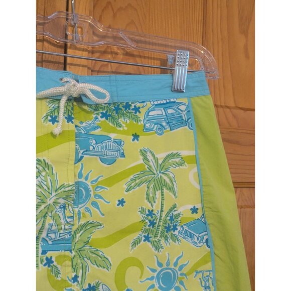 Lilly Pulitzer Other - Lilly Pulitzer Vintage White Tag Yellow Blue Cruisin Print Pencil Sz 14 Girls